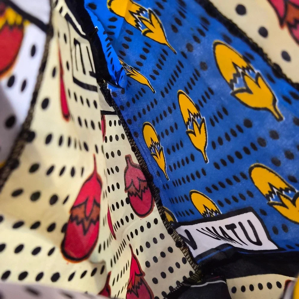 Zuri Kenya African Wax Print Patchwork Tote Bag Multi Color Lightweight Small